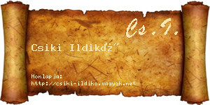 Csiki Ildikó névjegykártya