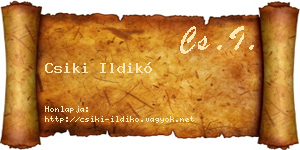 Csiki Ildikó névjegykártya